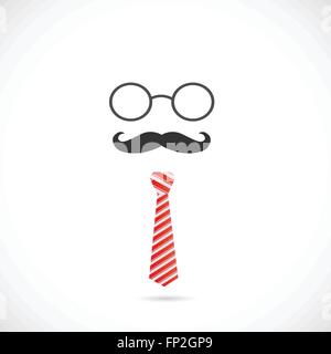 Illustration of a colorful red tie isolated on a white background. Stock Vector