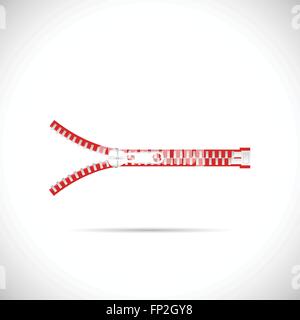 Illustration of a zipper isolated on a white background. Stock Vector