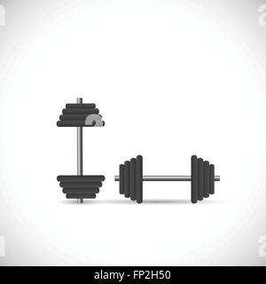 Illustration of barbells isolated on a white background. Stock Vector