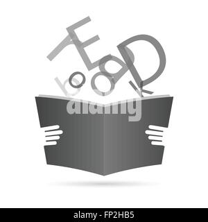 Illustration of a book icon isolated on a white background. Stock Vector