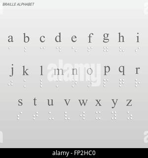 Illustration of the braille alphabet on a light background. Stock Vector