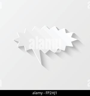 Illustration of a paper chat bubble isolated on a light background. Stock Vector
