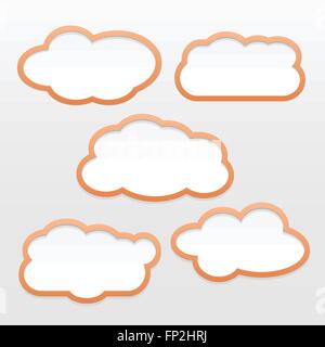 An illustration of various cloud design elements. Stock Vector