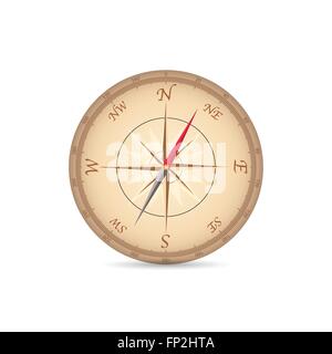 Illustration of a vintage compass isolated on a white background. Stock Vector