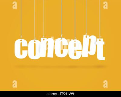 Image of hanging text on a colorful orange background. Stock Vector