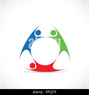 Illustration of three abstract figures isolated on a white background. Stock Vector