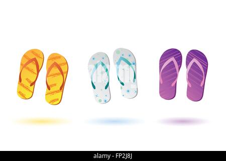 Image of colorful sandals isolated on a white background. Stock Vector