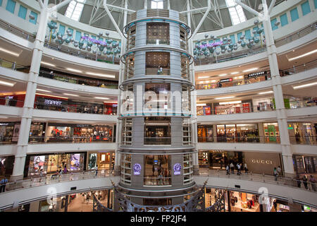 The large shopping mall at the base of the world famous Petronas Towers in the capital of Malaysia, Kuala Lumpur. Stock Photo