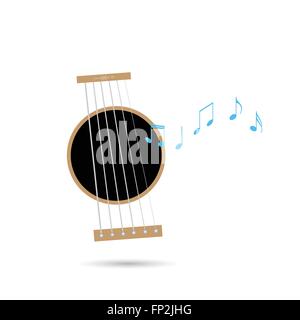 Illustration of an abstract guitar design isolated on a white background. Stock Vector