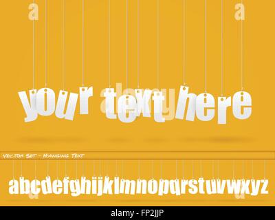 Image of hanging text on a colorful background. Stock Vector