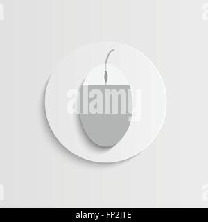 Illustration of a computer mouse button isolated on a white background. Stock Vector