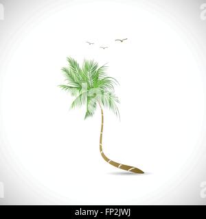 Illustration of a palm tree isolated on a white background. Stock Vector