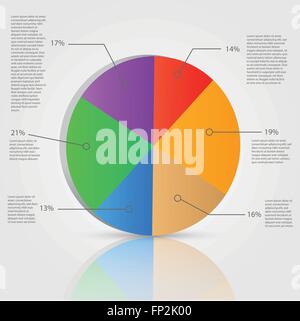 Illustration of a colorful business pie chart. Stock Vector