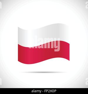 Illustration of the flag of Poland isolated on a white background. Stock Vector