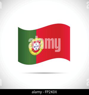 Illustration of the flag of Portugal isolated on a white background. Stock Vector