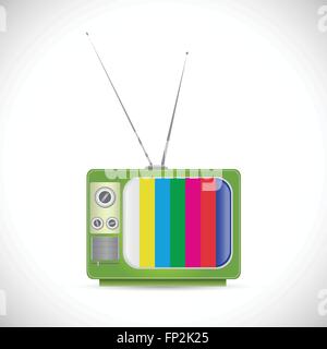 Illustration of a vintage tv isolated on a white background. Stock Vector