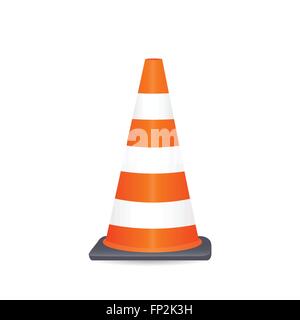 Illustration of a safety cone isolated on a white background. Stock Vector