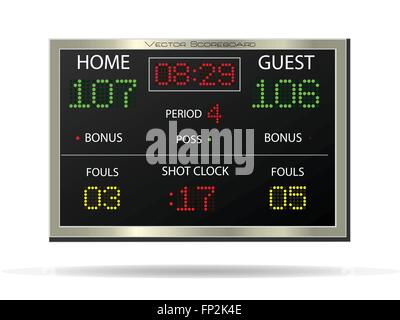 Image of a vector scoreboard isolated on a white background. Stock Vector