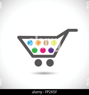 Illustration of an abstract shopping cart isolated on a white background. Stock Vector