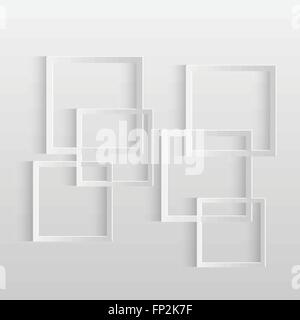 Illustration of abstract squares with long shadows. Stock Vector