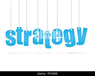 Image of hanging text with the concept "Strategy". Stock Vector