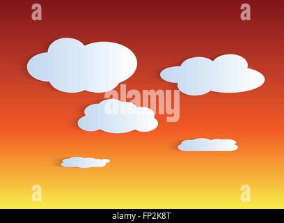 Illustration of a clouds on a colorful twilight sky background. Stock Vector