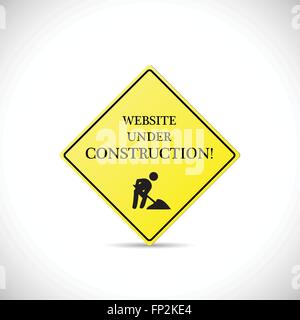Illustration of a Website Under Construction sign isolated on a white background. Stock Vector