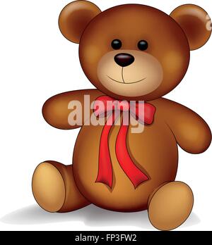 Teddy bear A vector illustration of a cute cartoon teddy bear waving hand Stock Vector