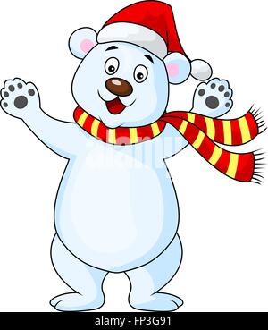 Polar bear waving Stock Vector