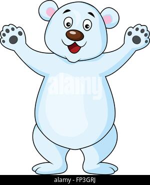 Polar bear cartoon waving Stock Vector