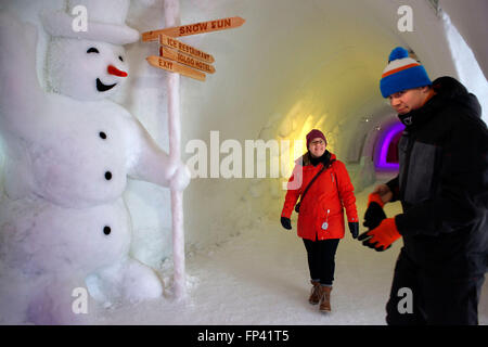 Hotel, rooms, acomodation. Igloo Hotel. Lapland, Finland. Snowman World Igloo Hotel in Rovaniemi in Lapland Finland. The merries Stock Photo