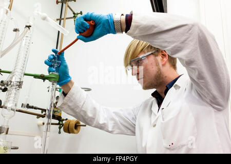 Experiment in a laboratory, Heinrich-Heine-University Duesseldorf, Germany Stock Photo