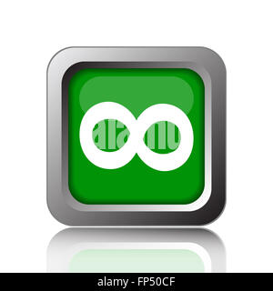 Infinity sign icon. Internet button on black background. Stock Photo