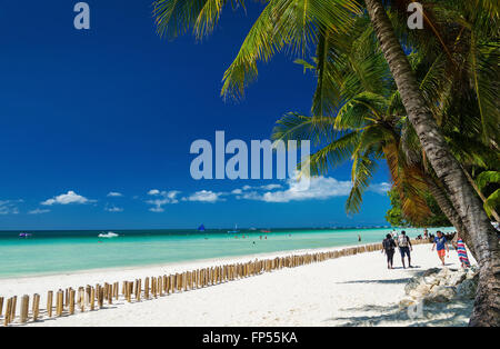 station 2 main beach area of tropical paradise boracay island philippines Stock Photo