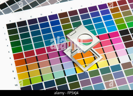 Press color management, chart, densitometer Stock Photo - Alamy