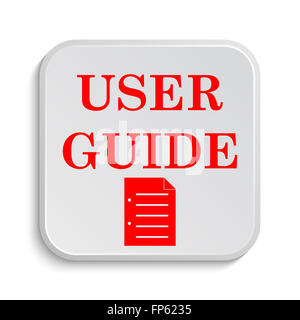 User guide icon. Internet button on white background Stock Photo - Alamy