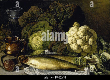 Fanny Churberg - Still Life with Vegetables and Fish Stock Photo