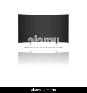 Modern curve television isolated on white background vector illustration Stock Vector