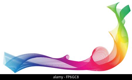Rainbow ribbon wave on white background. Vector illustration. Stock Vector