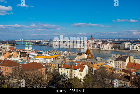 Budapest view from Fisherman's Bastion Stock Photo