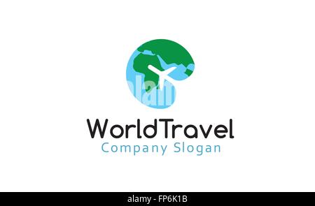 World Travel Logo Vector Symbol Design Illustration Stock Vector