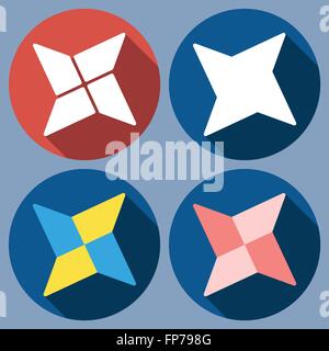 abstract quadrangular shuriken Stock Vector