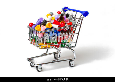 Shopping Cart Full of Pawns Stock Photo