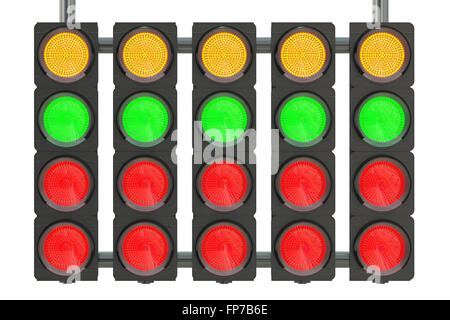 start line racing starting lights system isolated on white background Stock Photo