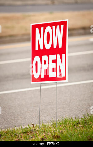 Now Open Sign Stock Photo