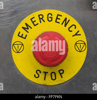 Big red emergency stop button Stock Photo