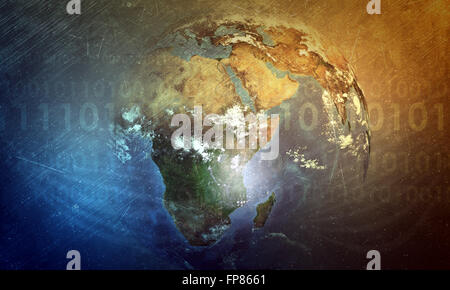 Earth globe with numbers, closeup. Elements of this image furnished by ...