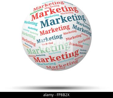 Tag cloud sphere Marketing, isolated on white background Stock Vector