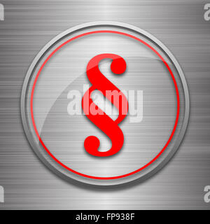 Paragraph icon. Metallic internet button on black background Stock ...