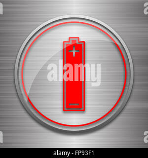 Battery icon. Internet button on white background Stock Photo - Alamy